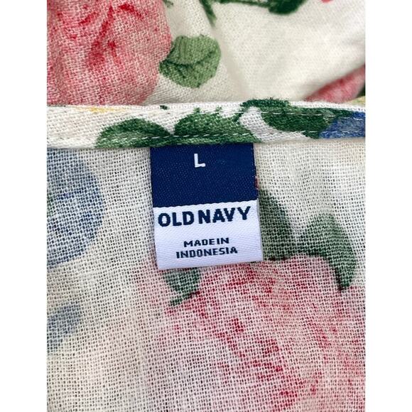 Old Navy Linen Blend Puff Sleeve Wrap Dress Lite Pink Rose Large Beachy Summer - Picture 10 of 13